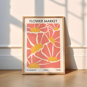 Paris Le Marais Flower Market Print | Flower Markets (Flowers, Floral, Botanical, Abstract, Bedroom, Wall Art, Matisse, Pink, France, Cute)