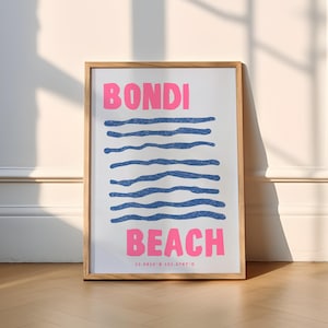 Bondi Beach Print | 3 Colours | Travel (Travel Prints, Travel Print, Bondi, Funky, Bondi Beach Print, Australia, Australia Print, Tropical)