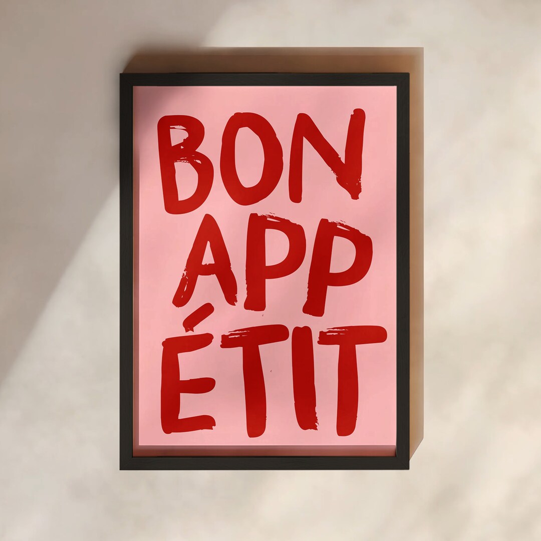 Photo inspiration: Picture Idea: Bon Appetit Print 4 Colours Kitchen Funny Kitchen Prints Kitchen