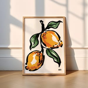 Impresión de pintura de naranjas / Cocina (Mercado de frutas, Láminas, Póster, Flores, Arte mural de cocina, Pintura, Moderno, Artístico, Italia, Limones)