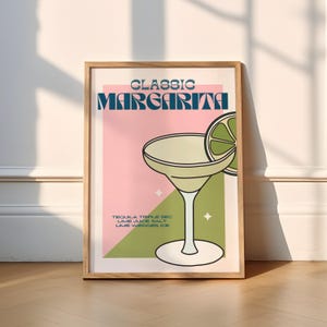 Impresión clásica de margaritas/cócteles (póster de margaritas, amantes, impresiones de cócteles, póster de cócteles, cocina, bar, arte de pared, margaritas divertidas y picantes)