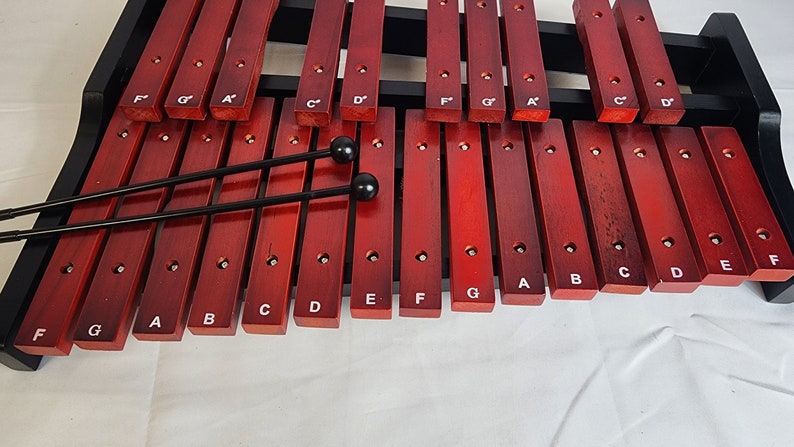 Portable Professional Rose Wood 25 Key Xylophone Alto Wood Adult, Diatonic & Semitone Scales With Secure Case image 2