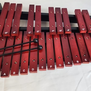 Portable Professional Rose Wood 25 Key Xylophone - Alto Wood Adult, Diatonic & Semitone Scales - With Secure Case