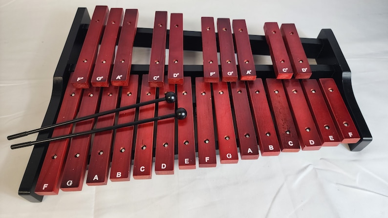 Portable Professional Rose Wood 25 Key Xylophone Alto Wood Adult, Diatonic & Semitone Scales With Secure Case image 1