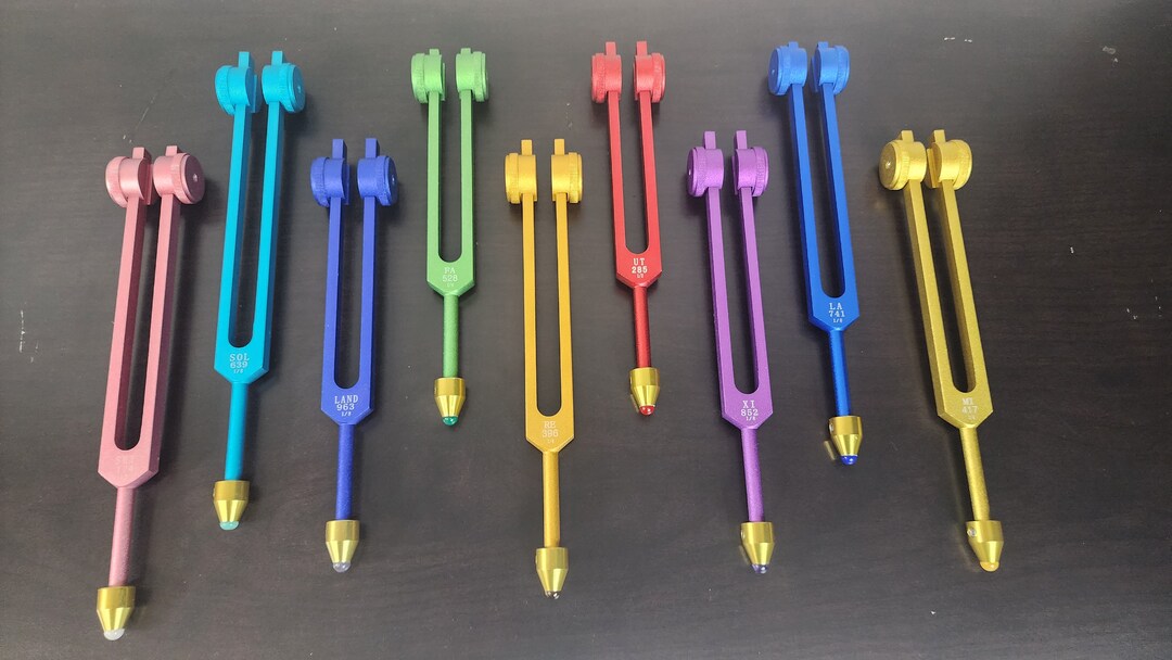 9 Secret Solfeggio Weighted Tuning Forks Set With Individually Marked