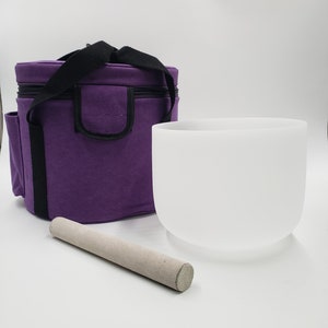 432Hz Perfect Pitch C Note 12" White Crystal Singing Bowl with Mallet, O ring and Padded CASE