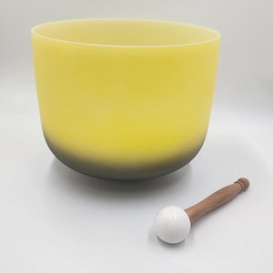 Golden Onyx Serenity 432Hz Perfect Pitch D note Crystal Singing Bowl with Padded Secure Case, A Striker and an O-ring