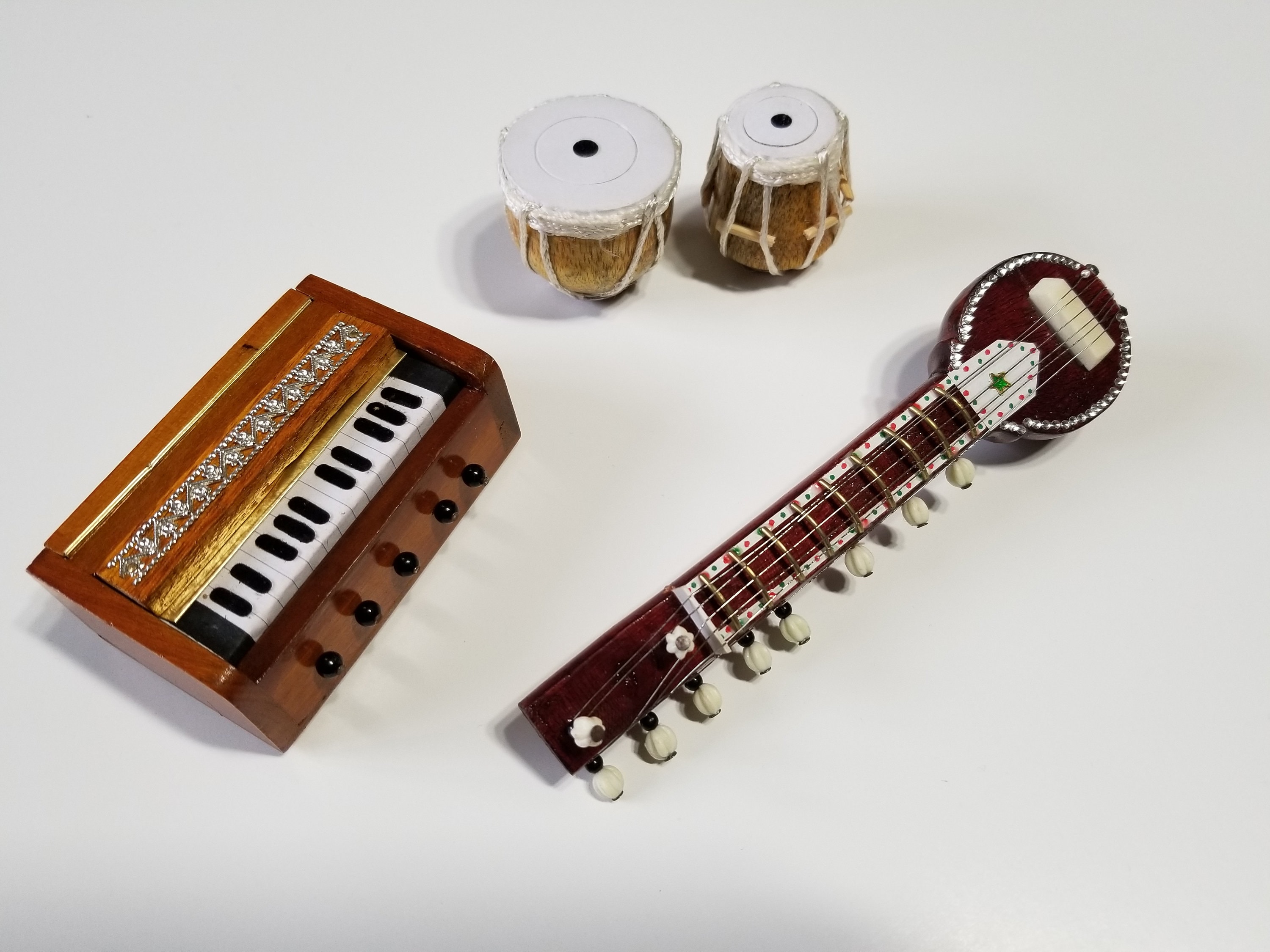 Hand Made Miniature Fridge Magnets Musical Instrument Tabla Sitar