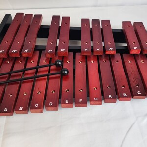 Portable Professional Rose Wood 25 Key Xylophone Alto Wood Adult, Diatonic & Semitone Scales With Secure Case image 4