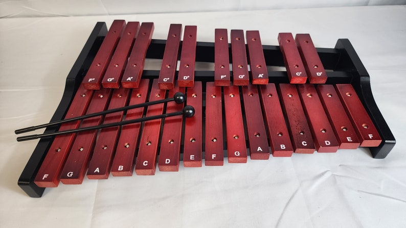 Portable Professional Rose Wood 25 Key Xylophone Alto Wood Adult, Diatonic & Semitone Scales With Secure Case image 4