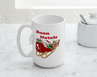 CafePress Buon Natale Large Mug Ceramic Coffee Mug, Tea Cup 15 oz