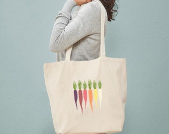 CafePress Rainbow Carrots Tote Bag Natural Canvas Tote Bag, Reusable Shopping Bag