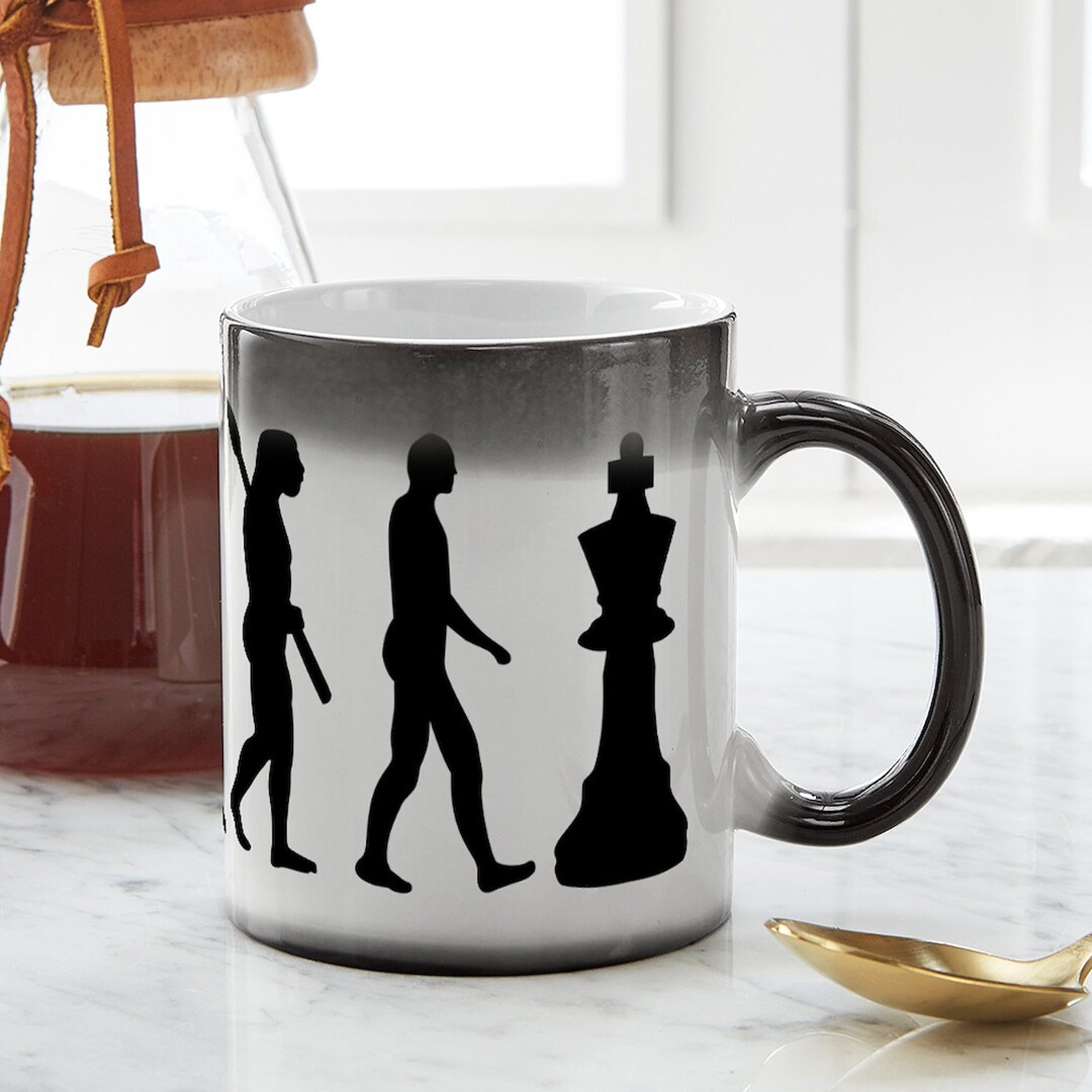 Cafepress Evolution Chess King Magic Mug, Color Changing 11 Oz Ceramic ...