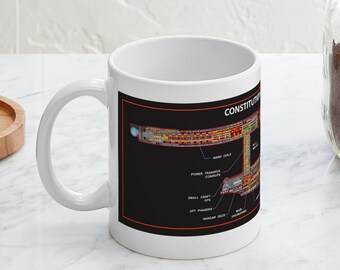 CafePress Constitution Class Starship Schematic Mug Mugs Ceramic Coffee Mug, Tea Cup 11 oz