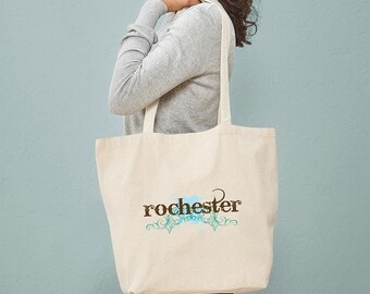 CafePress Rochester NY Grunge Tote Bag Natural Canvas Tote Bag, Reusable Shopping Bag