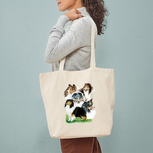 CafePress Sheltie Group Tote Bag Natural Canvas Tote Bag, Reusable Shopping Bag