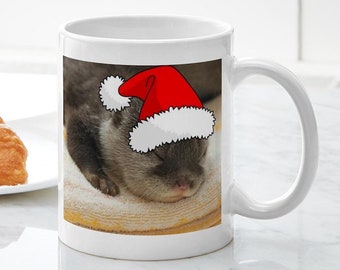 CafePress Christmas Otter Mug Ceramic Coffee Mug, Tea Cup 11 oz