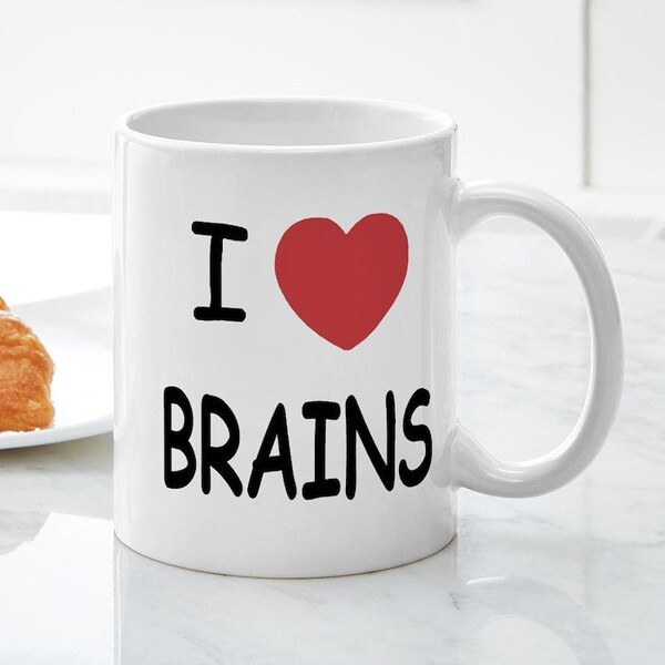 CafePress I Heart Brains Mug Ceramic Coffee Mug, Tea Cup 11 oz