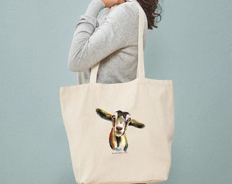CafePress Goat Tote Bag Natural Canvas Tote Bag, Reusable Shopping Bag