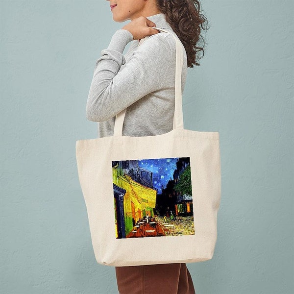 CafePress Van Gogh Cafe Terrace At Night Tote Bag Natural Canvas Tote Bag, Reusable Shopping Bag