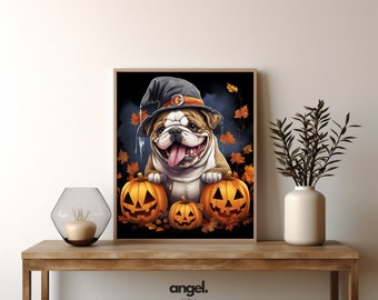 french bulldog art | french bulldog gift | printable dog table | dog wall art gift | french bulldog decor | Halloween printable dog table |