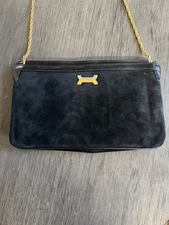 Palizzio Vintage Black Suede Purse