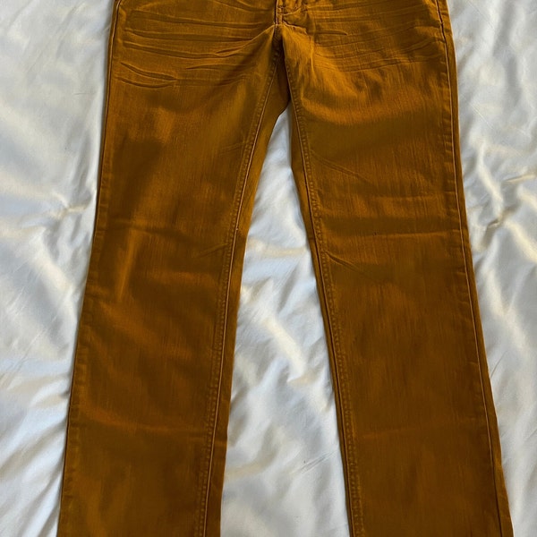 Empyre Skeletor Skinny Jeans in Tobacco/Gold, Sz 32