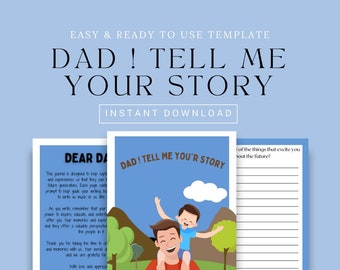 Dad - I Want to hear your story, Printable Journal for Dad, Legacy Journal, Perfect Father's Day Gift, Memory book, Dad book, book for dad.