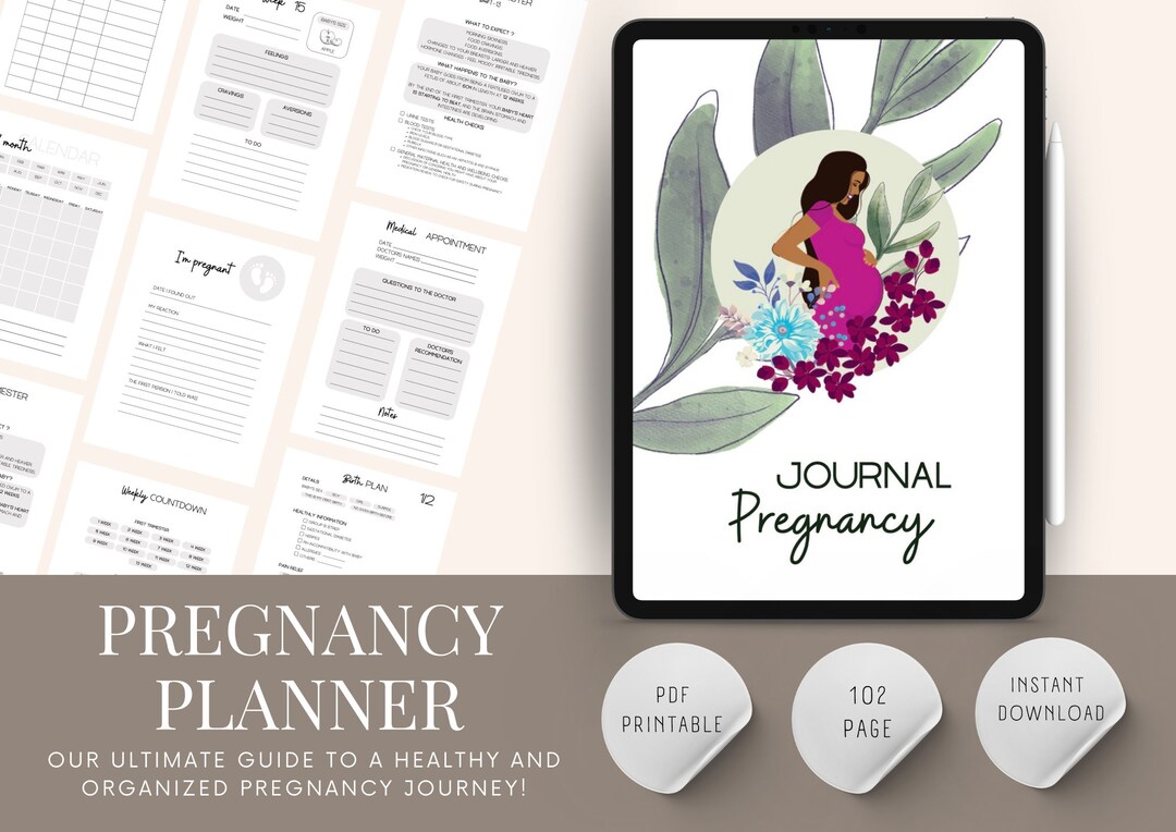 Pregnancy Journal Printable, Baby Journal, Pregnancy Planner, Baby