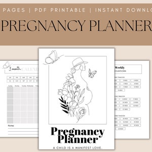 Pregnancy Planner Printable | Printable Pregnancy Journal | Pregnancy Organizer | 102Pages