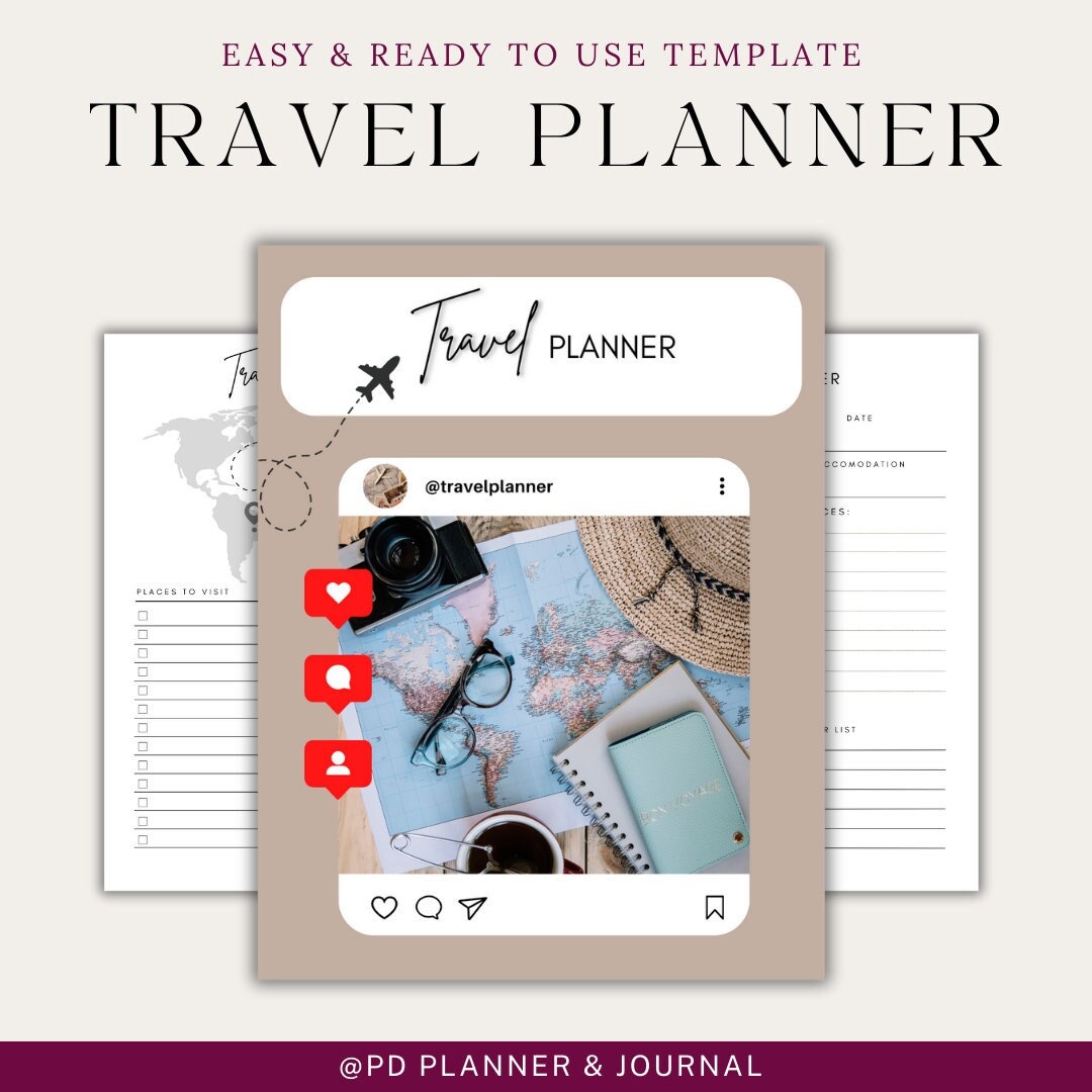 Printable Travel Planner for Memorable Journeys Travel Planner Template
