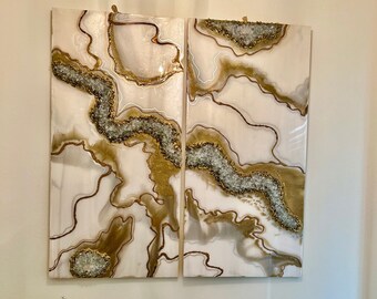Geode hars kunst aan de muur/decor