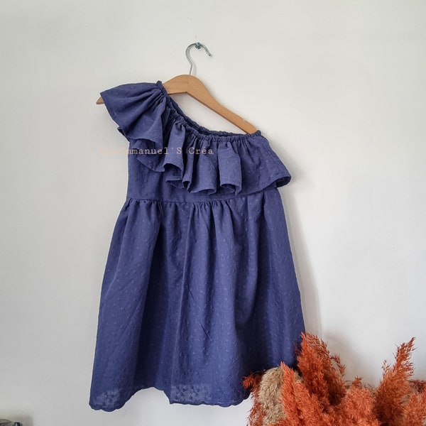 Robe asymétrique bébé enfant fille broderie anglaise "Bohémia"