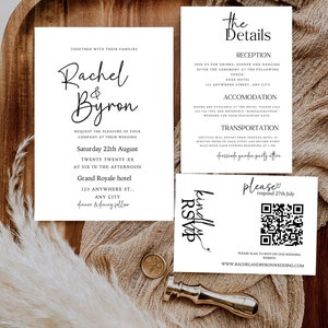 Classic Elegant Simplistic Wedding Invitation Template, Modern Wedding Invitation, Minimalist Wedding Template, Editable Printable Invite