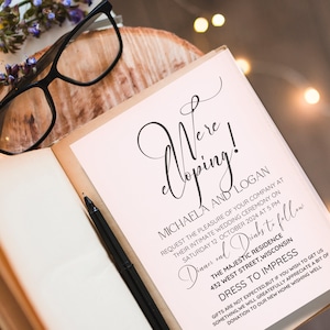 Modern Minimal Elopement Sign DIY ,Wedding Announcement, Surprise Wedding, Intimate Wedding Elopement ,Minimal Elopement ,Instant Download