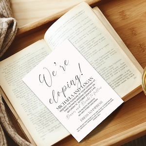 We're Eloping Invite,Intimate Wedding Invitation Download, Elopement Invite ,Elopement Announcement, Boho Reception  Eloping Invitation ,#MG