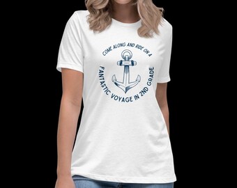 Sail into 2nd Grade, Nautical teacher's shirt, Anchor, Sail, 2nd Grade