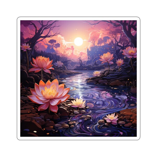 Spiritual, Lotus, Flower, Psychedelic, Magic, Occult, Universe, Esoteric, Free Spirit, Wicca, Mystic, Pagan Die-Cut Stickers