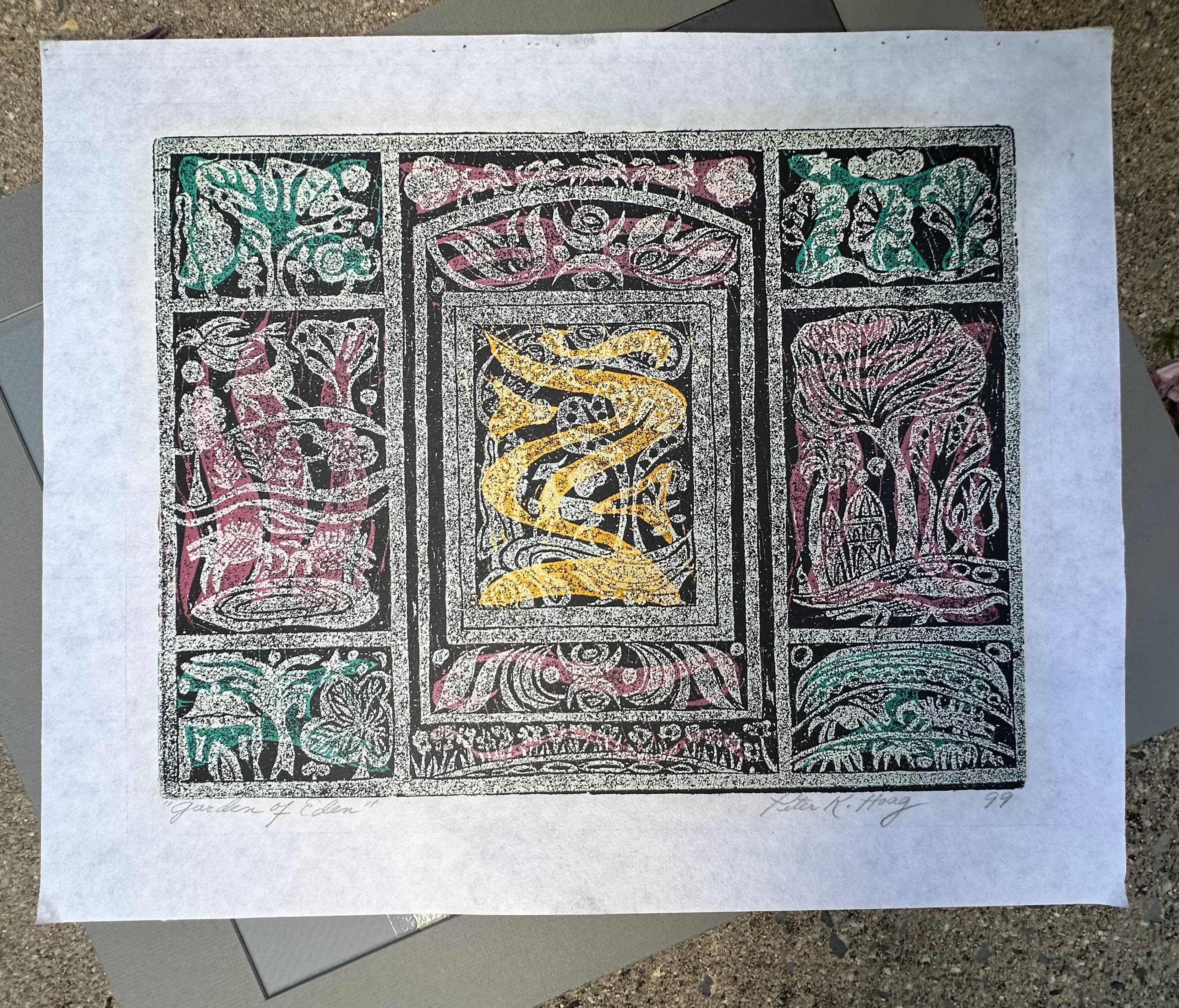 骨董品　ヴィンテージ　限定品　法隆寺　壁画　版画　木版　手彫り　３３年前 木版 掛軸 春日井市 高蔵寺 瑞法寺蔵 掛け軸 骨董品