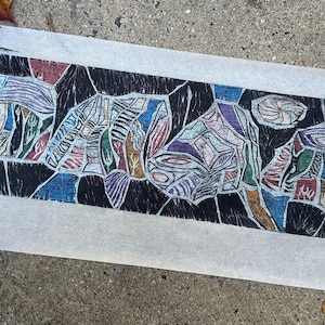 Original Abstract Color Woodblock Print Titled &quot;Night Magic&quot;&quot; Signed by Late Artist Peter K. Hoag, 2001
