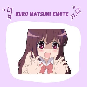Animated anime girl grabbing hands, kuro matsumi/ Saki Achiga-hen emote for twitch
