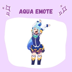Animated anime girl dancing, konosuba  Aqua emote for twitch/discord