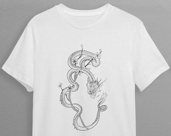 Japanese Dragon and Cherry Blossom T-Shirt - Unisex Tee