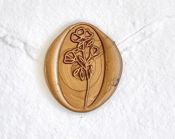 10x Wax seal with adhesive dot "FLOWER" for self-adhesive | handmade