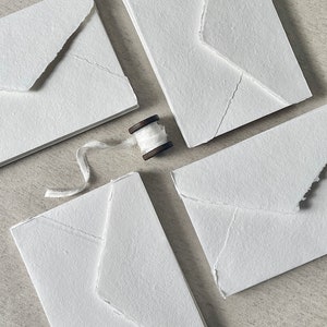 Handmade cotton white envelope | in 4 sizes | handmade cotton envelop