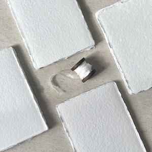 Confezione da 10 carte fatte a mano in delicato cotone bianco - in 7 misure | carta fatta a mano | carta di cotone