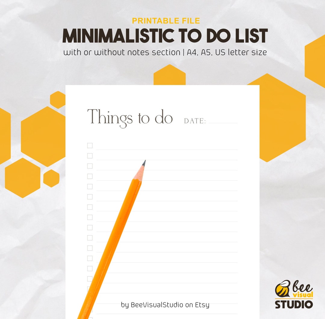 PRINTABLE To-do List PDF A4 A5 US Letter Get Organized - Etsy UK
