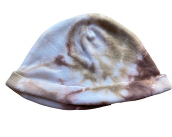 Earth Tie Dye Baby Hat, Unisex, One Size, Unique, Dyed in the UK, Gift, 100% Cotton