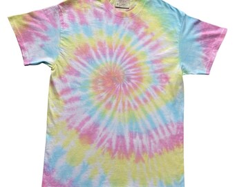 Summer Pastel Tie Dye T-Shirt, Adult, Youth, Unisex, XS, S, M, L, XL, 2XL, 3XL, 4XL, 5XL, Dyed in the UK, Gift