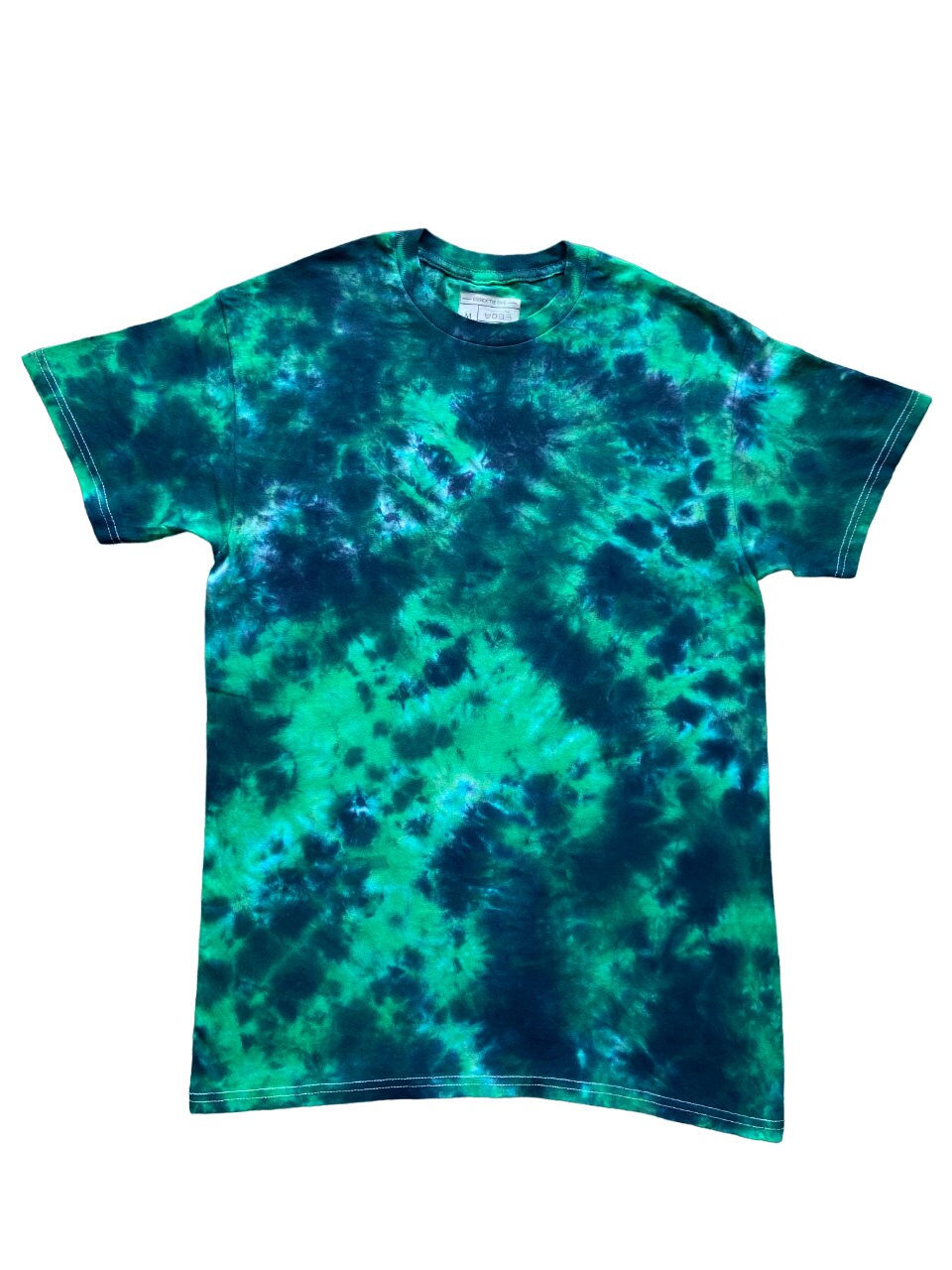 Green and Black Scrunch Tie Dye T-Shirt, Adult, Youth, Unisex, XS, S, M, L, XL, 2XL, 3XL, 4XL, 5XL, Dyed in the UK, Gift